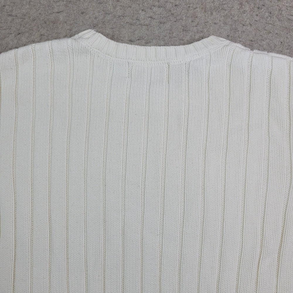 Vintage Eddie Bauer Heritage Men's Small Cream Cable Knit Fisherman Sweater - Picture 4 of 8